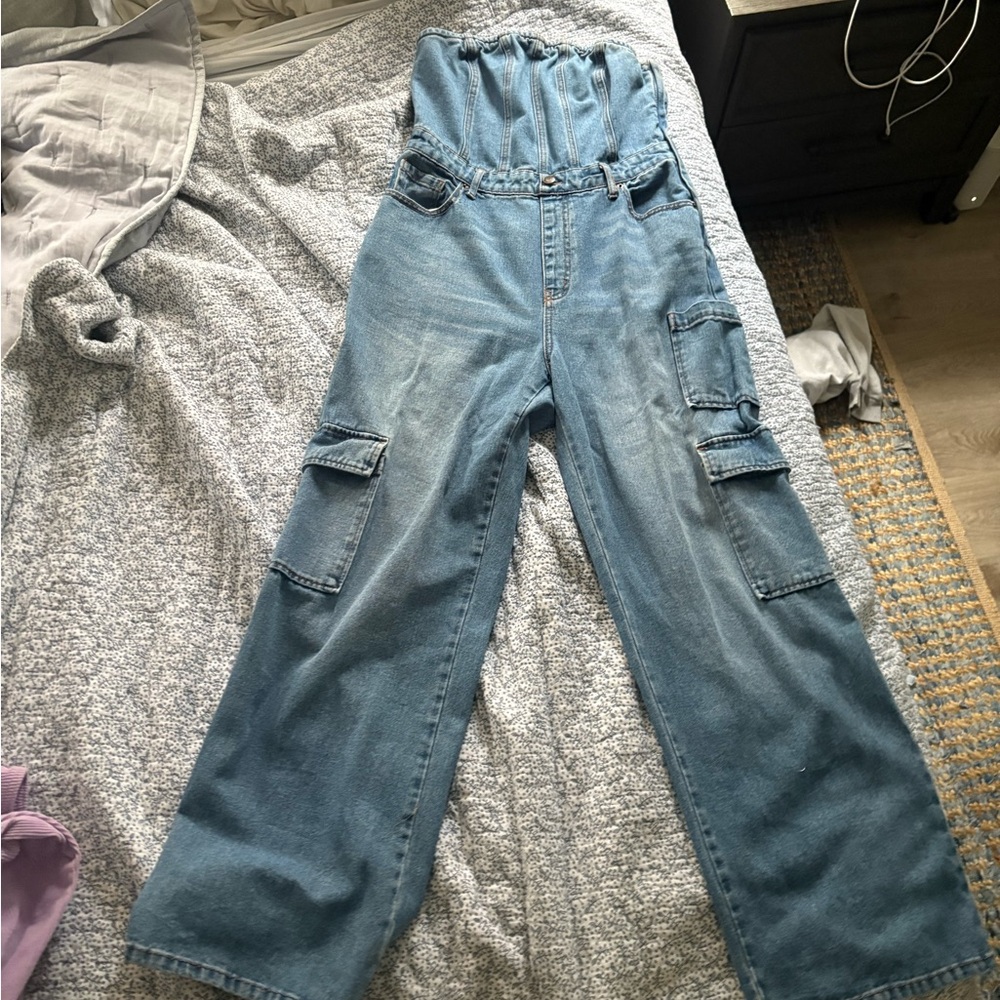 Wild Fable Blue Denim Jumpsuit